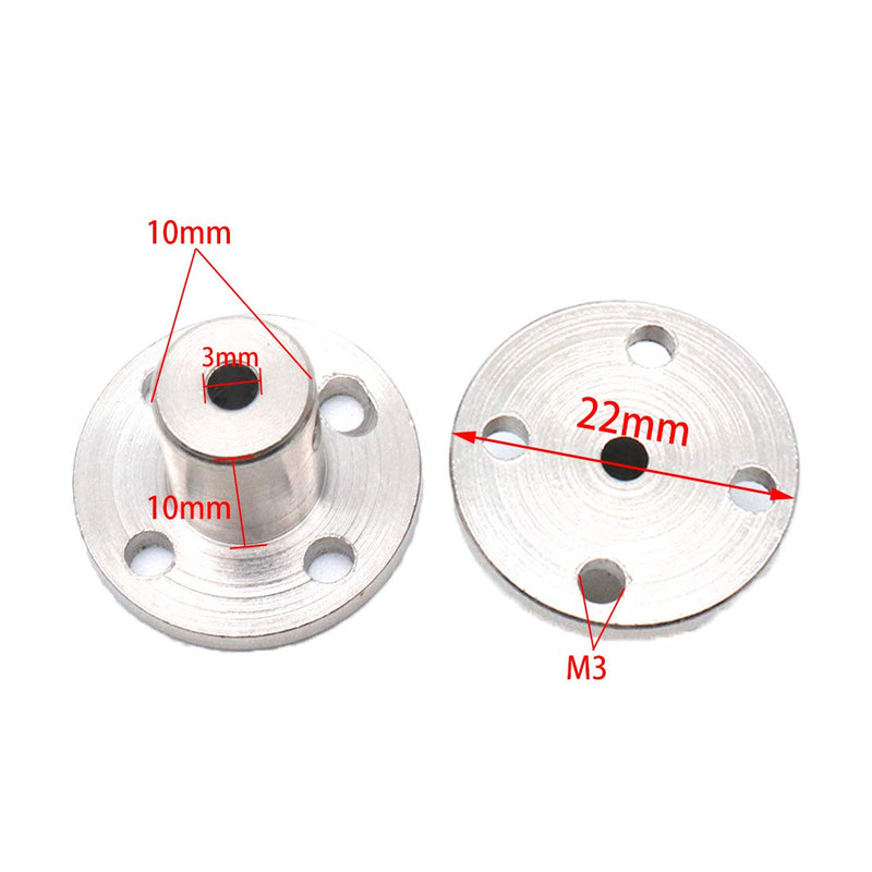 [Australia - AusPower] - Sydien 4Pcs 3mm Rigid Flange Shaft Coupling Motor Guide Shaft Coupler Connector 