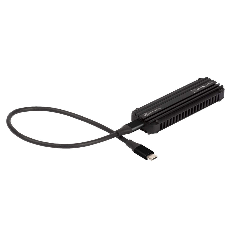 [Australia - AusPower] - Silverstone MS12, 20Gbps SuperSpeed+ USB 3.2 Gen 2x2 Type-C to NVMe M.2 SSD Enclosure, Aluminum, Black, SST-MS12 