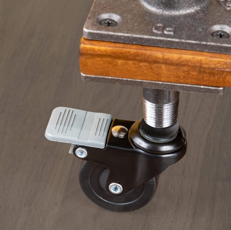[Australia - AusPower] - PIPE DECOR Swivel Caster Wheels for ½” Pipe (4-Pack), Casters for Pipe Legs with Locking Mechanism 1/2 Inch 