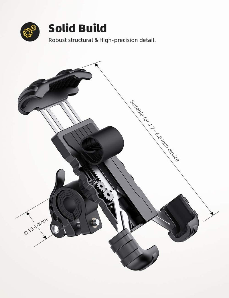 [Australia - AusPower] - Bike Phone Holder, Motorcycle Phone Mount - Lamicall Bicycle Handlebar Cell Phone Clamp, Scooter Phone Clip for Phone 11 Pro Max, S9 and 4.7"- 6.8" Cellphone Black 
