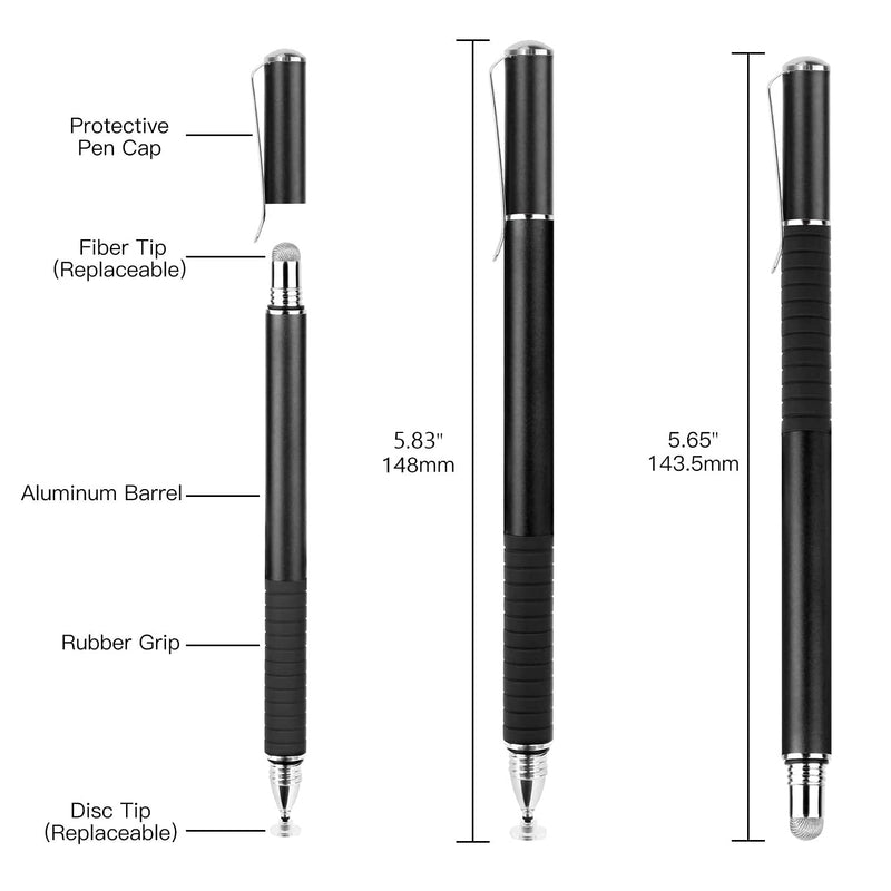 [Australia - AusPower] - Stylus for iPad, Abiarst Stylus Pens for Touch Screens Disc & Fiber Tip for Apple/iPhone/Ipad pro/Mini/Air/Android/Microsoft/Surface All Capacitive Touch Screens (3-Pack (Black/Blue/Rose Gold)) 3-Pack (Black/Blue/Rose Gold) 