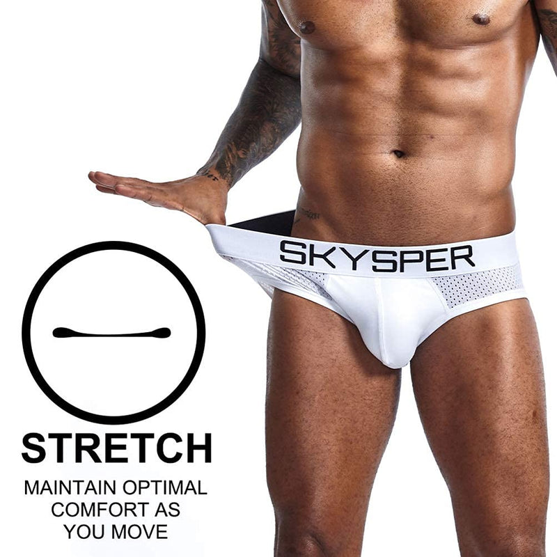 [Australia - AusPower] - SKYSPER Men's Jockstrap Breathable Mesh Cotton Jock Straps Male Underwear, Athletic Supporters for Men Sg07-4color/4pcs Small 