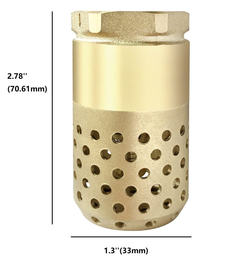 [Australia - AusPower] - Brass Foot Valve 3/4 inch NPT Heavy Duty Spring Mesh Check Valve Female Connection One Way Foot Valve Backflow Preventer with Holes Strainer Filter for Well Jet Pumps Foot Valv (3/4'' NPT) 3/4'' NPT 