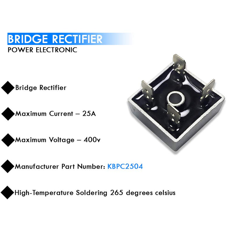[Australia - AusPower] - 400V 25A AC to DC Bridge Rectifier (KBPC2504) Boxiti 