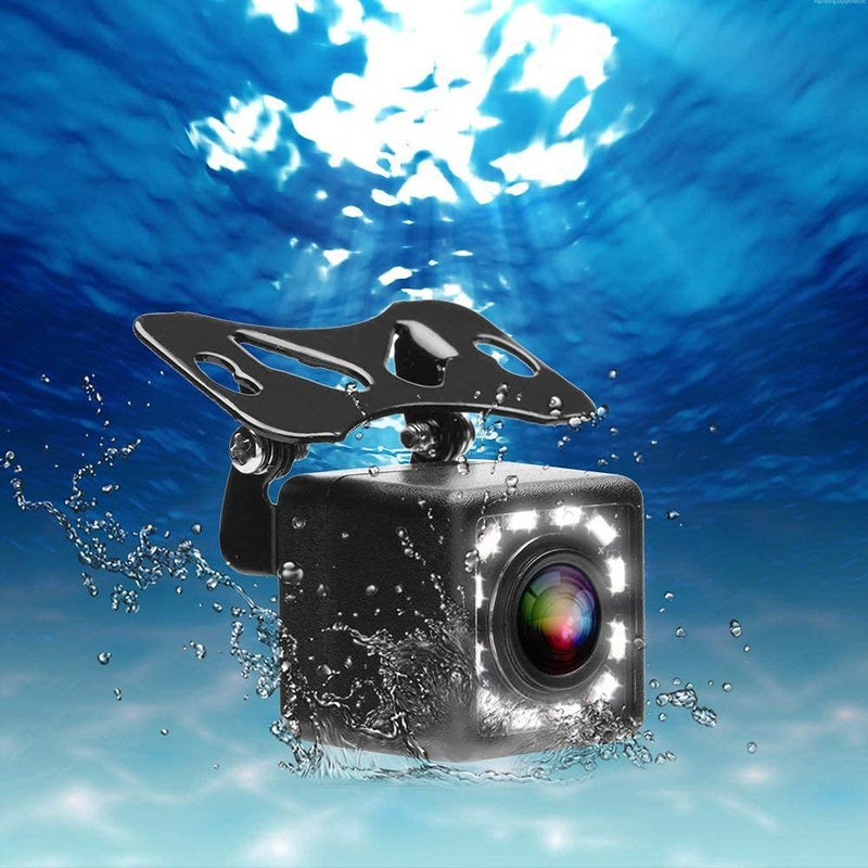 [Australia - AusPower] - Backup Camera 4.3 Inch HD 720P Car Backup Camera for Cars,Trucks,Pickups,Suvs Easy Installation Waterproof Night Vision 12 LED Rear Backup Camera One Power System Reverse/Continuous Use Grid Lines 