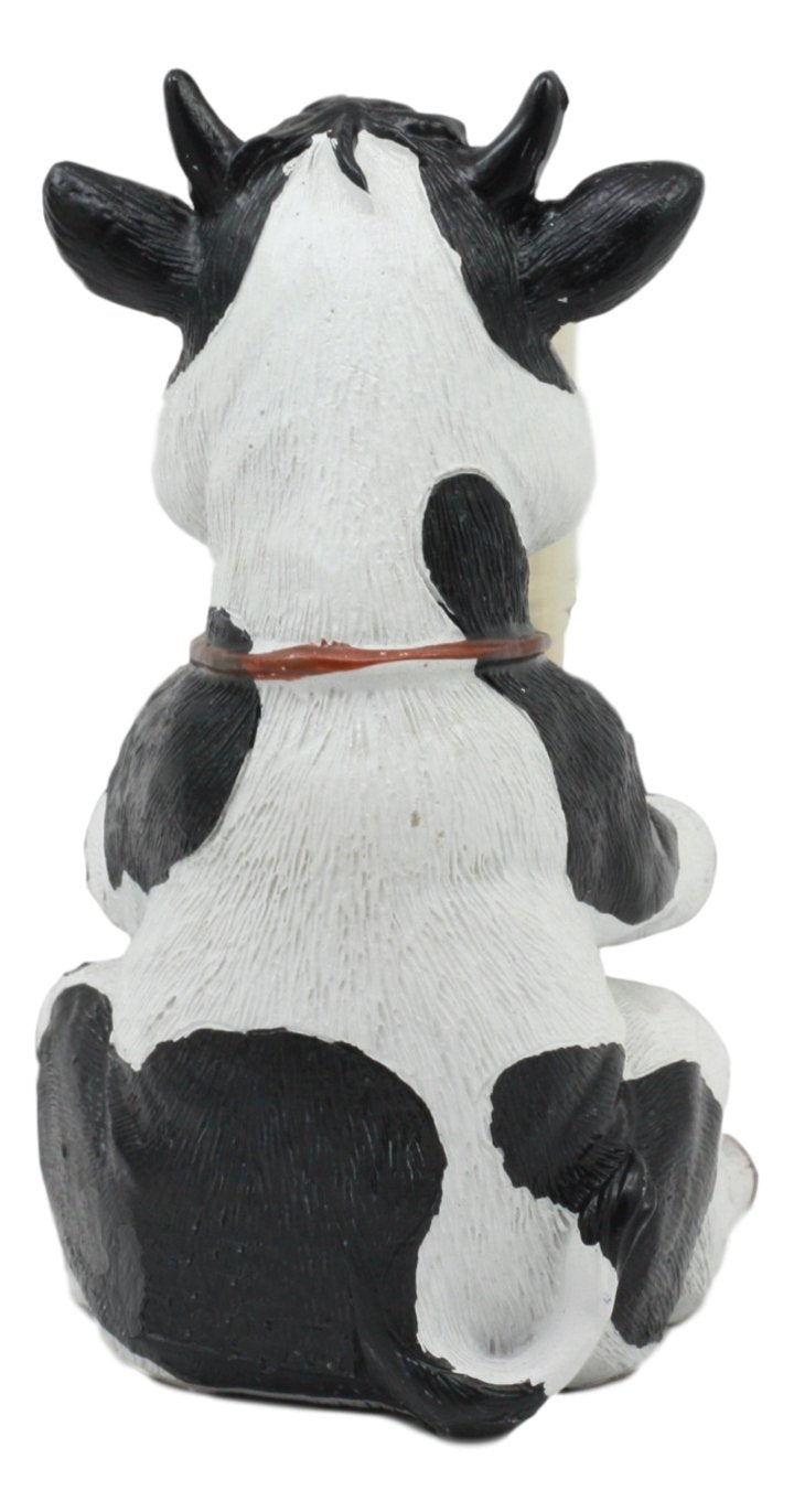 [Australia - AusPower] - Ebros Country Farm Bovine Cow With Bell Collar Holding A Wooden Barrel Decorative Toothpick Holder Statue With Toothpicks 4"Tall Starter Kit Cattle Animal Figurine Collectible Kitchen Decor 