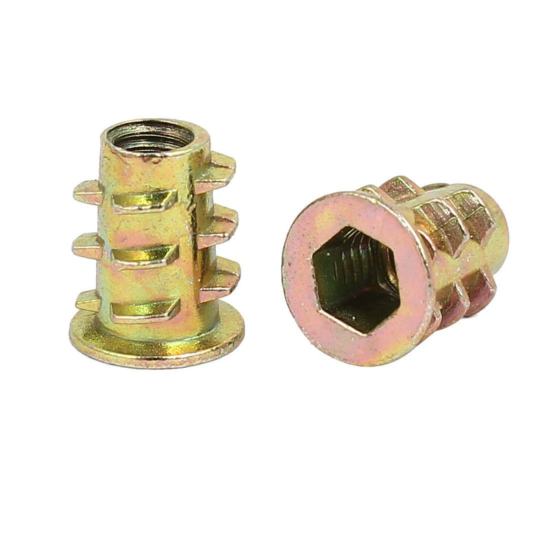 [Australia - AusPower] - uxcell a16103100ux0953 M4x9.5 mm Interface Hex Socket Threaded Insert Nuts for Wood Furniture Pack of 100 