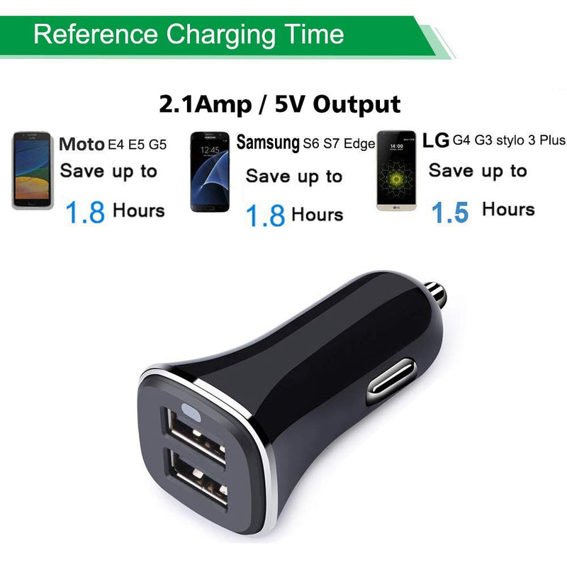 [Australia - AusPower] - Dual Port Car Charger Adapter Phone Charger Android Car Plug Micro USB Cord Cable Compatible Samsung Galaxy S6 S7 Edge A6 A10s Note 5 J3 J7 Prime LG K30 K20 K10 V10 G3 G4 Moto E5 E4 G4 G5 