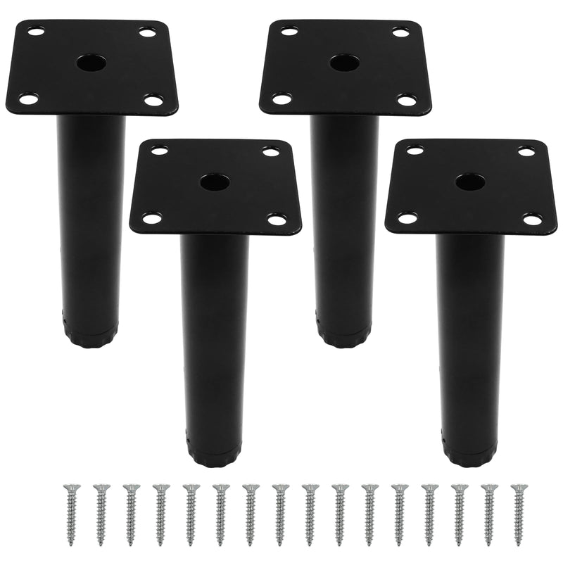[Australia - AusPower] - Rierdge 4 Pcs 6â€/ 150mm Metal Furniture Legs Black Adjustable Furniture Support Feet for Table Desk Chair Sofa Shelves 