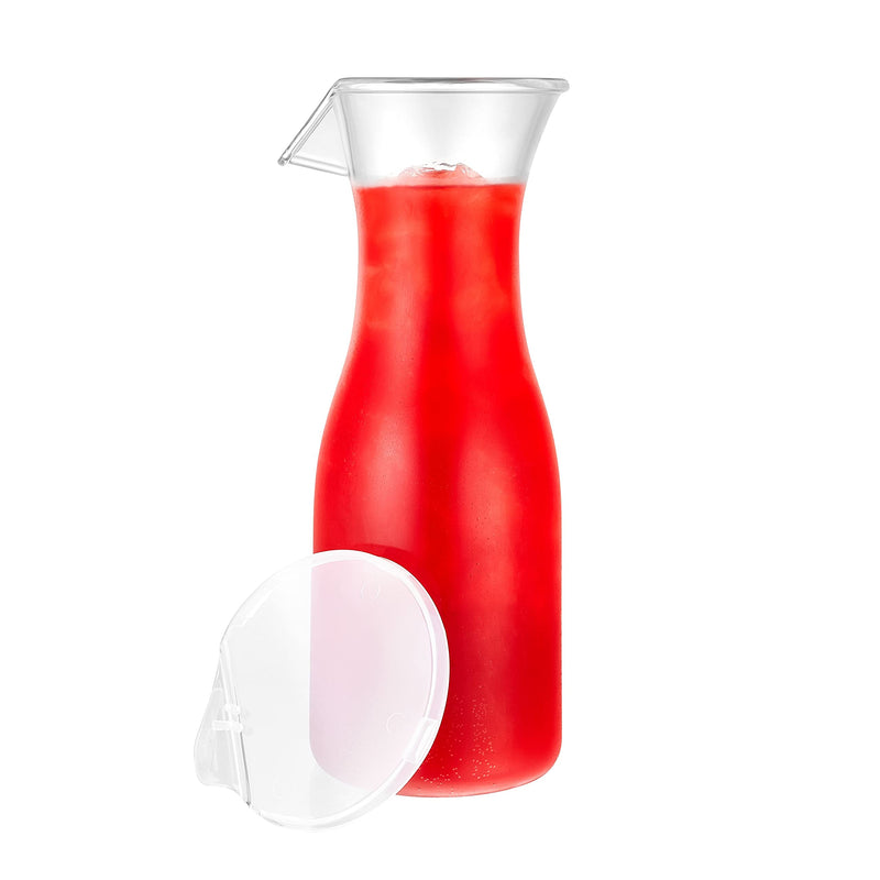 [Australia - AusPower] - Carafe Juice Jar Beverage Decanter, Clear Acrylic Wine / Juice Decanter with Lid, 20 oz. 