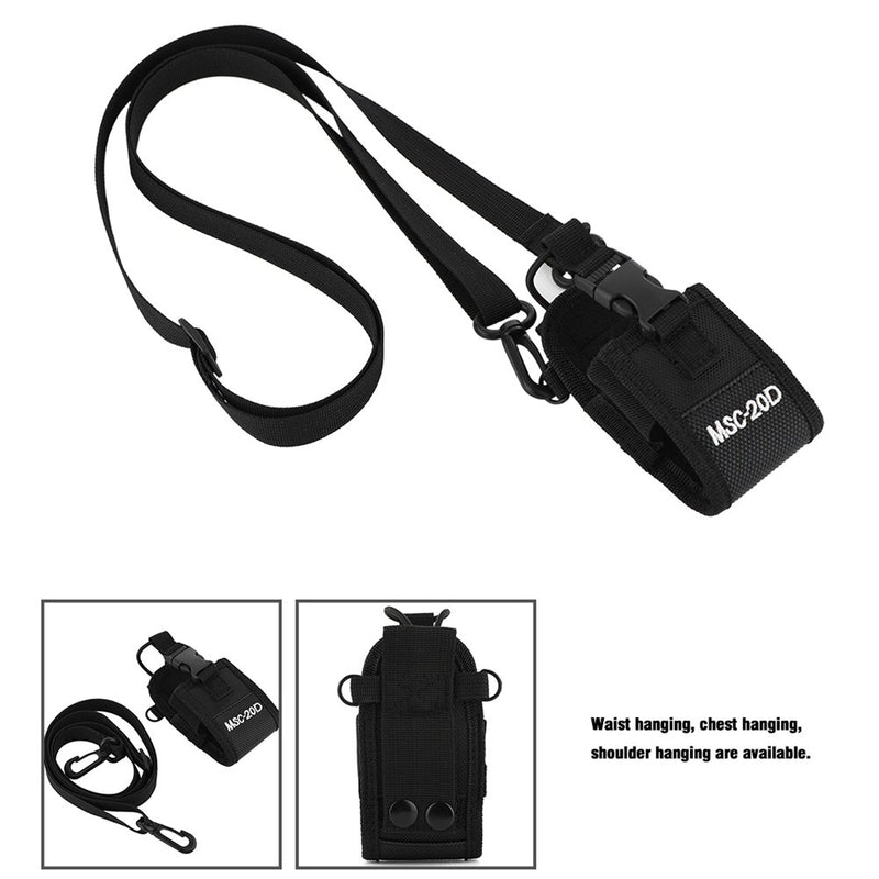 [Australia - AusPower] - MSC-20D Walkie Talkie Two Way Radio Holder Holster, Portable Walkie Talkie Nylon Belt Case Bag with Adjustable Shoulder Strap 