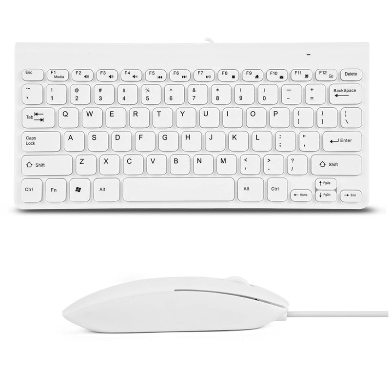 [Australia - AusPower] - Limouyin Wired Keyboard and Mouse, Ultra-Thin USB Keyboard Optical Mouse Mice Set ComboFull Size Wire Corded Keyboard Mouse Combo Set with Number Pad for Laptop,PC,Desktop White 