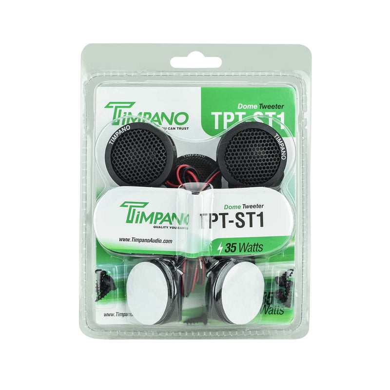 [Australia - AusPower] - Timpano TPT-ST1 Dome Tweeter, 1 Inch Tweeter Set for Car Audio, Angle or Surface Mount Tweeters, 4 Ohm Soft Dome 150 Watts Max Power Tweeter for Pro Car Audio (Pair) 