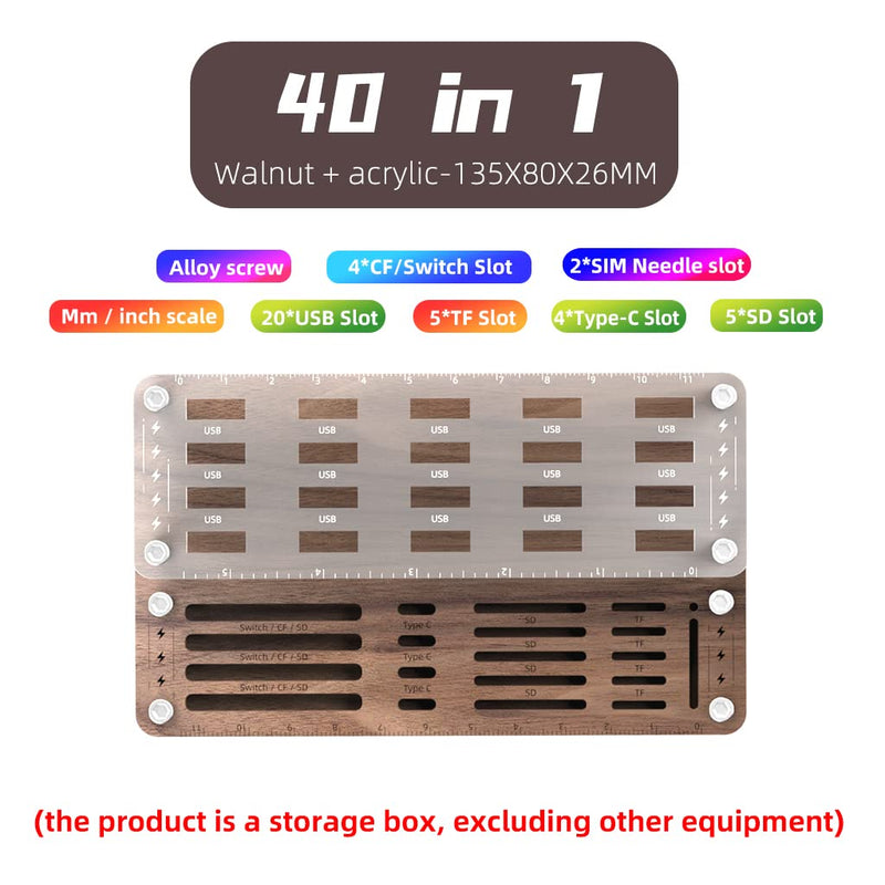 [Australia - AusPower] - AOJUE Wooden Memory Card Case TF/CF/Switch Card Box and USB Drive / SD Card Holder Desk,Micro SD Card Case,Memory Card Case, Memory Card Protection box-03MY Upgrade extended style 