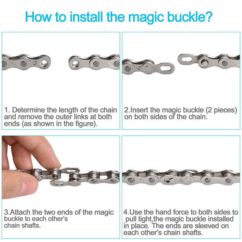 [Australia - AusPower] - Aunocy Bike Chain Removal Tool – Bicycle Chain Repair Kit – Bike Link Plier, Chain Breaker Splitter Tool and 6 Pairs of Links – Easy to Use – Quick Fix – Premium Tool Kit for Cyclists 