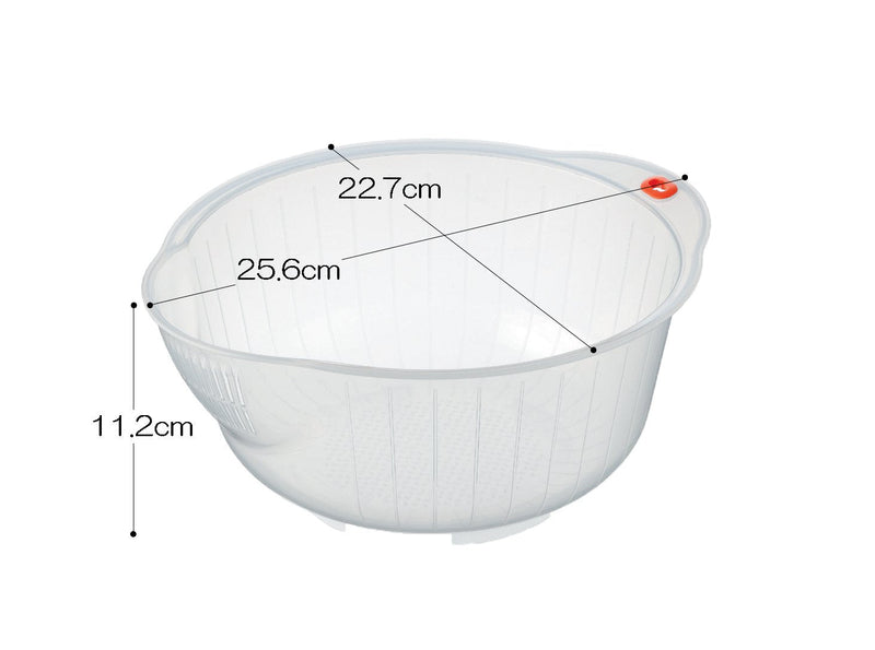 [Australia - AusPower] - Inomata.0800 Japanese Vegetable Fruit Rice Wash Bowl, 8-Inch, Clear 