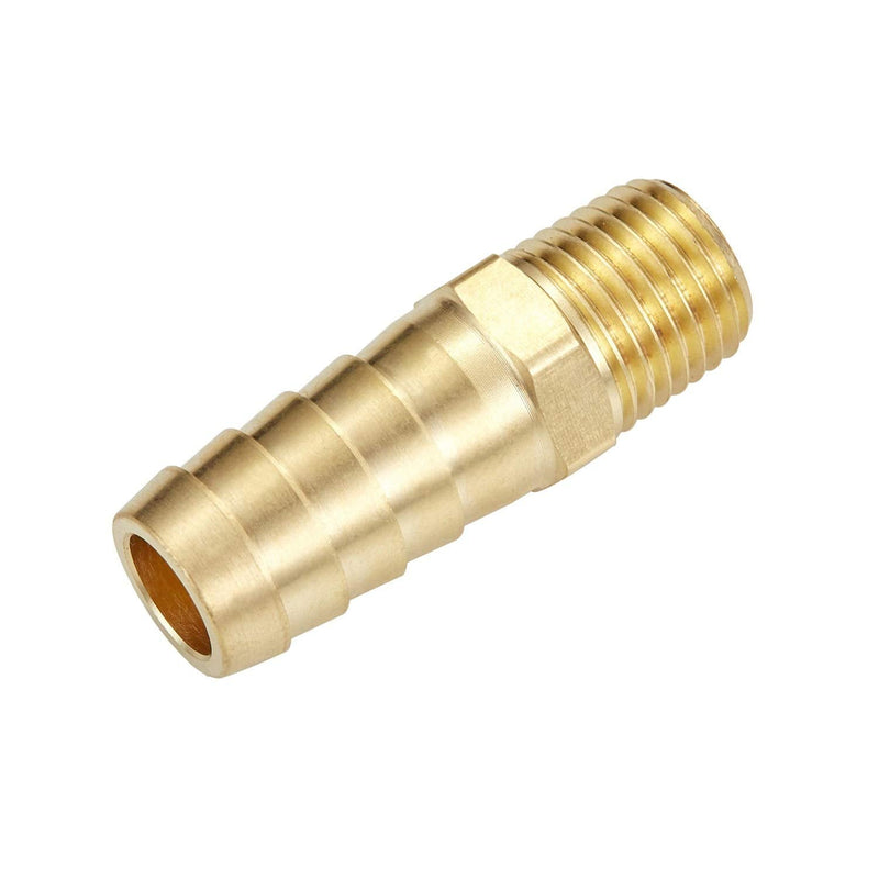 [Australia - AusPower] - Litorange 4 PCS Solid Brass Pipe Fitting and Air Hose End Fitings 1/2" Barb x 1/4" NPT Male Thread Pipe Adapter 