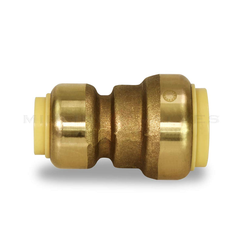 [Australia - AusPower] - Everflow Supplies Pushlock UPSC134 1 Inch x 3/4 Inch Long Push X Push Coupling for Push-Fit Fitting, Made w/Lead Free DZR Forged Brass, Connects PEX, CPVC & Copper, Pre-Lubricated Quick Installation 1 x 3/4 