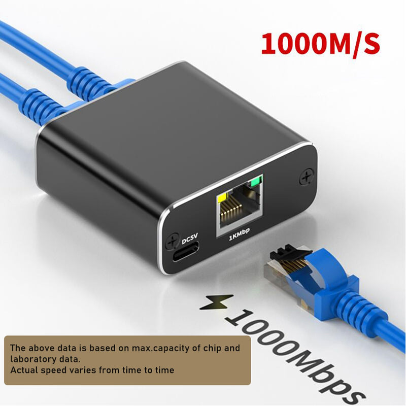 [Australia - AusPower] - Gigabit Ethernet Splitter 1 in 2 Out, BolAAzuL 1000Mbps 1x2 Splitter - LAN/Internet Cable Splitter - Cat5/6/7 Splitter 1 to 2, RJ45 Network Extension Connector | Plug&Play | Cost-Effective 