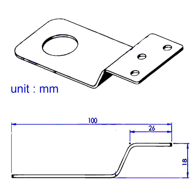 [Australia - AusPower] - UngSung NMO Antenna Bracket 3/4 inches Hole Stainless Steel for UHF VHF Ham NMO Antenna Mount Between Hood and Fender 
