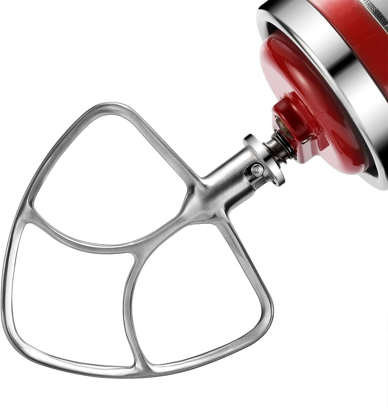 [Australia - AusPower] - Stainless Steel Flat Beater & Dough Hook for KitchenAid 4.5-5 Quart Tilt-Head Stand Mixers, Paddle Attachments for KitchenAid Mixer, Polished Beaters Sturdy Mixing Accessory, Dishwasher Safe 