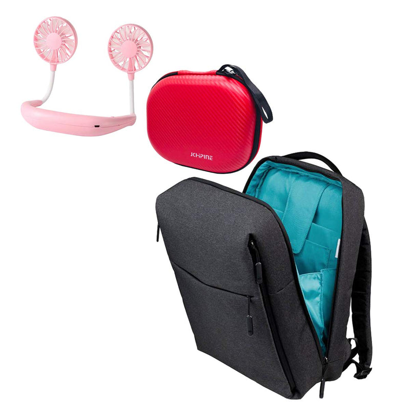 [Australia - AusPower] - Personal Neck Fan Case for Hands Free Portable Neck Fan, Neck Hanging Fan Travel Case, Mini USB Rechargeable Personal Fan Storage, Personal Sport Fan Protective Case(Case Only) (Red) Red 