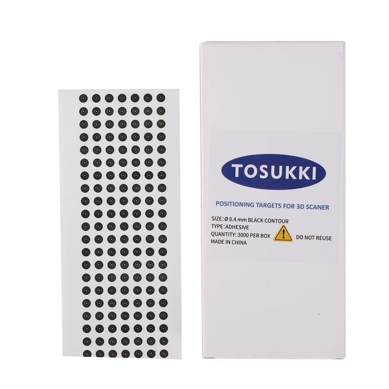 [Australia - AusPower] - TOSUKKI 3mm/1.5mm/0.8mm/0.4mm Positioning Targets for 3D Scaner,Reference Point Markers/Reflection Markers for 3D Scaning（3000 Per Box） Ø0.4mm 