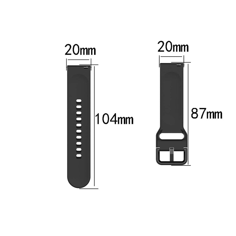 [Australia - AusPower] - EEweca 2-Pack Silicone Bands Compatible with Amazfit Bip Smartwatch Smooth Replacement Strap, Black+Navy Blue 