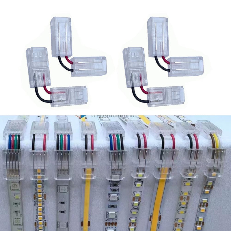 [Australia - AusPower] - L Shape 2 Pin LED Connectors 8mm L-Shaped Connectors 5050 COB LED Strip Lights 10mm 90 Degree Angle Corner Solderless Extension Connectors (10mm 2P) 10mm 2P 