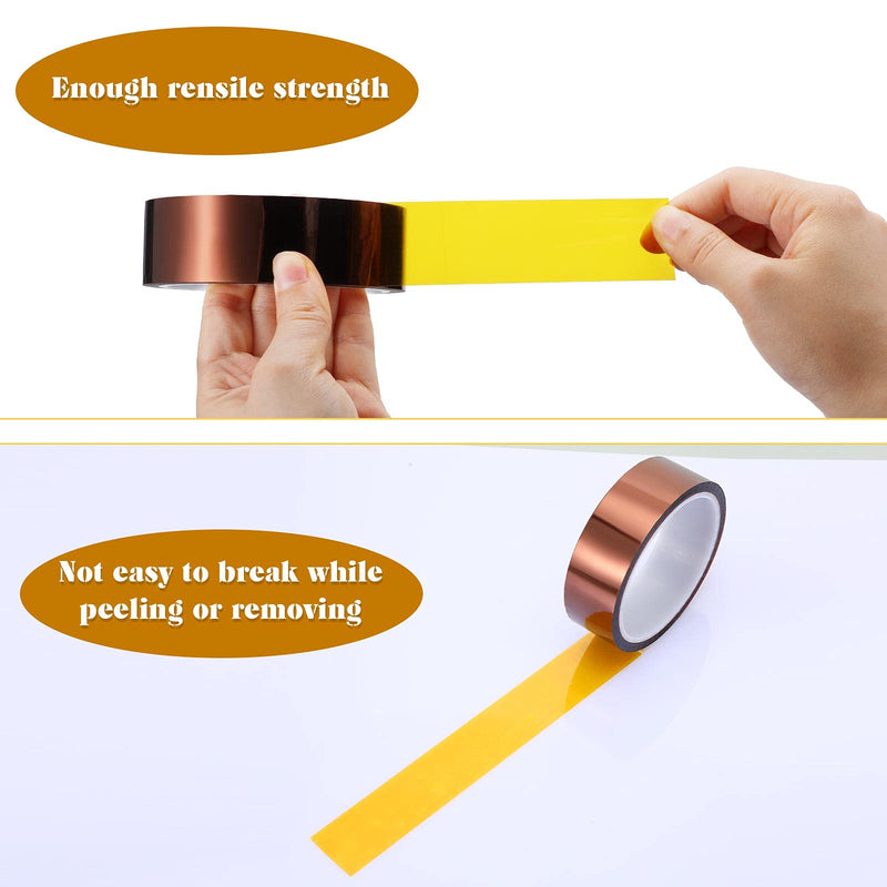 [Australia - AusPower] - 2 Rolls Heat Tapes High Temperature Tape Sublimation Tape Heat Transfer Tape Heat Resistant Tape Polyimide Tape for Electronics 3D Printers DIY Crafts (Dark Brown,30 mm Wide) 30 mm Wide Dark Brown 