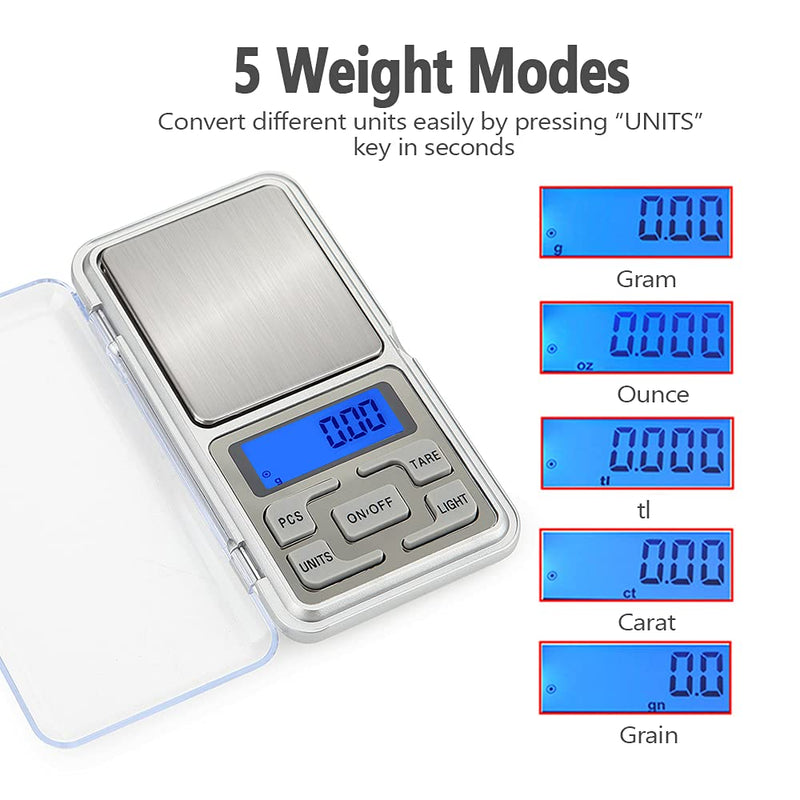 [Australia - AusPower] - Digital Pocket Scale, 500g Capacity High Precision Balance of 0.01g, Mini Electronic Grams Reloading Weight Scale, Food Scale, Jewelry Gem Scale, Kitchen Scale, Weed Scale (2PCS) 