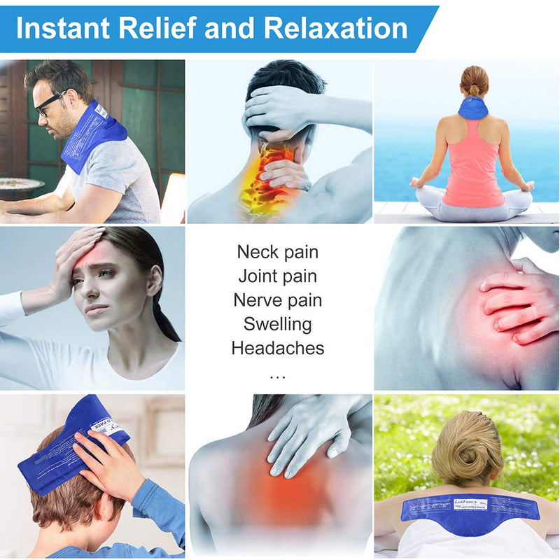 [Australia - AusPower] - LotFancy Neck Ice Pack Wrap, Hot Cold Therapy for Shoulders, Cervical, Medical Cooling Gel Pack, Relieve Pain Arthritis Tendonitis Sports Injuries Migraines Headache 21x7.25 Inch (Pack of 1) 