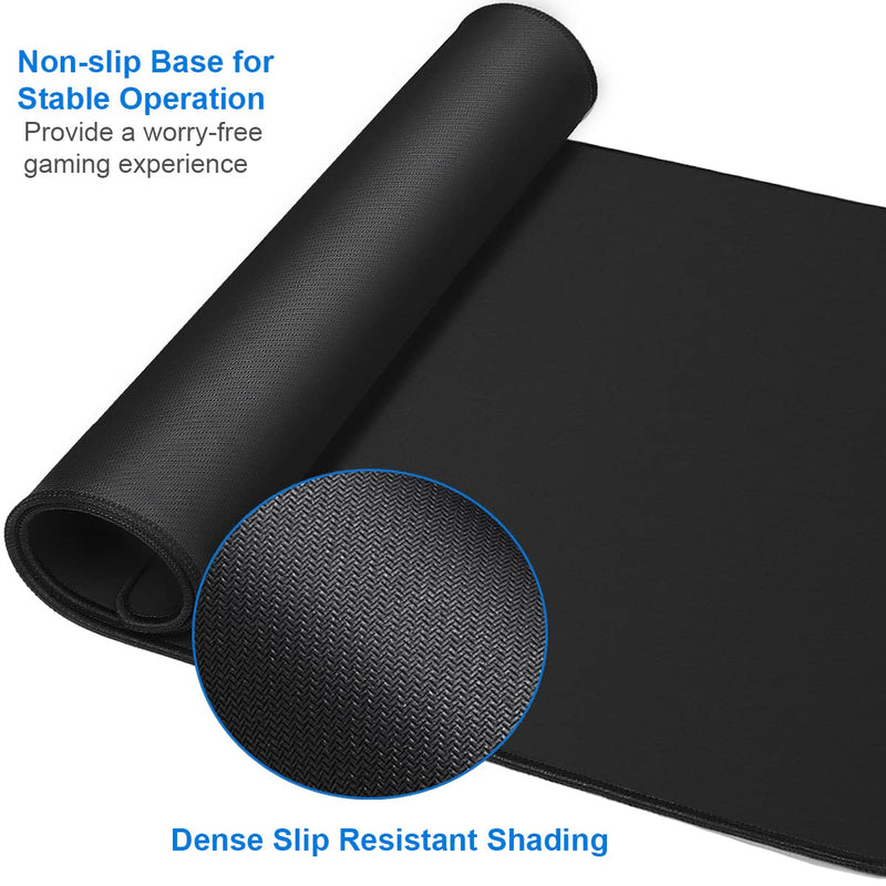 [Australia - AusPower] - Large Gaming Mouse Pad, 31.5x15.7x0.12 inch Large Extended Computer Keyboard Mouse Mat, Water Resist Non-Slip Mousepad Rubber Base Long XXL Desk Mouse Pad for Work & Gaming, Office & Home, Black 