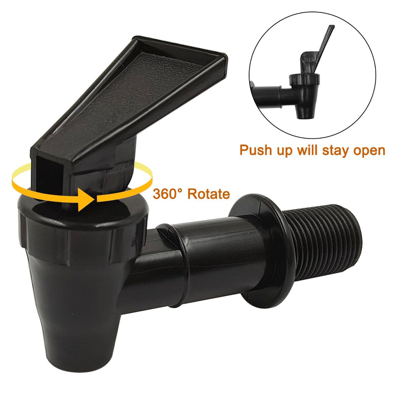 [Australia - AusPower] - 4 Pcs Replacement Cooler Faucet, Reusable Plastic Water Spigot, Dispenser Tap Set, Water Crock Tap Water Beverage Lever Pour Dispenser Valve, Water Crock Valve Gravity Water Spigot(Black, White) 