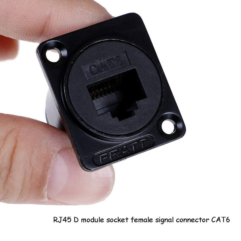 [Australia - AusPower] - Acxico 2Pcs D-type Module RJ45 Socket Cat6 Panel Mount Network Ethernet Expansion Interface Adapter Female Signal Connector 