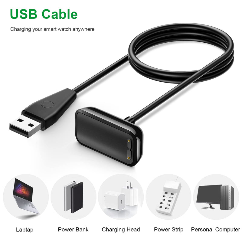 [Australia - AusPower] - Meliya Charger Cable for Fitbit Luxe/Charge 5, Fast Charging with Reset Button Replacement USB Cord Accessories for Luxe/Charge 5 Smartwatch(3.3 ft) 3.3ft 