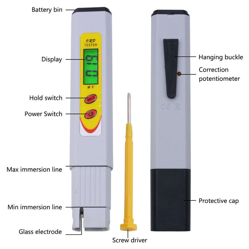 [Australia - AusPower] - Meichoon ORP Tester Meter -1999mV~1999mV Millivolts Redox Digital Pen-Type for Drinking Water, Swimming Pool and Aquarium DH06 