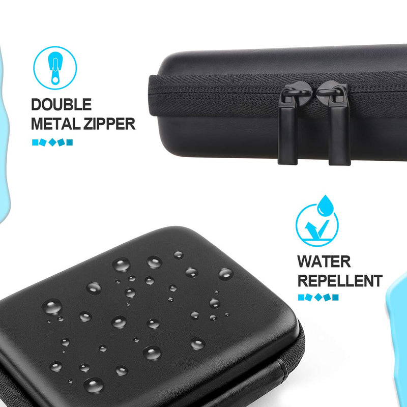 [Australia - AusPower] - Lacdo 2-in-1 Hard Drive Carrying Case for SanDisk Extreme Portable External SSD SDSSDE60-G25 / G-Drive Mobile SSD 250G 500G 1TB 2TB USB 3.1 USB-C Shockproof Protective Travel Bag, Black 