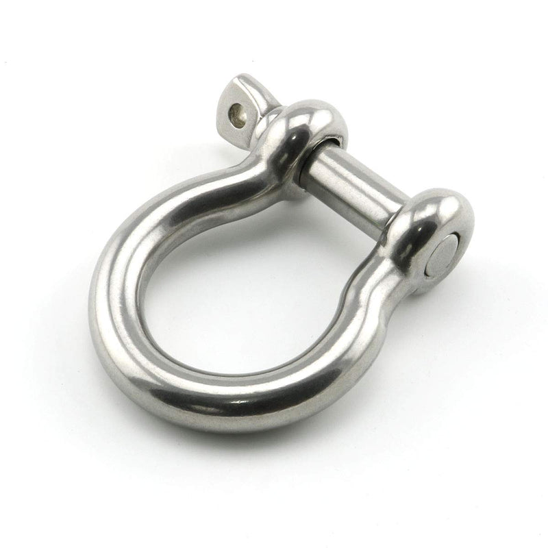 [Australia - AusPower] - Heyous 1/2 Inch 12mm Screw Pin Anchor Shackle Stainless Steel Heavy Duty Bow Shape Load Clamp for Chains Wirerope Lifting Paracord Outdoor Camping Survival Rope Bracelets 