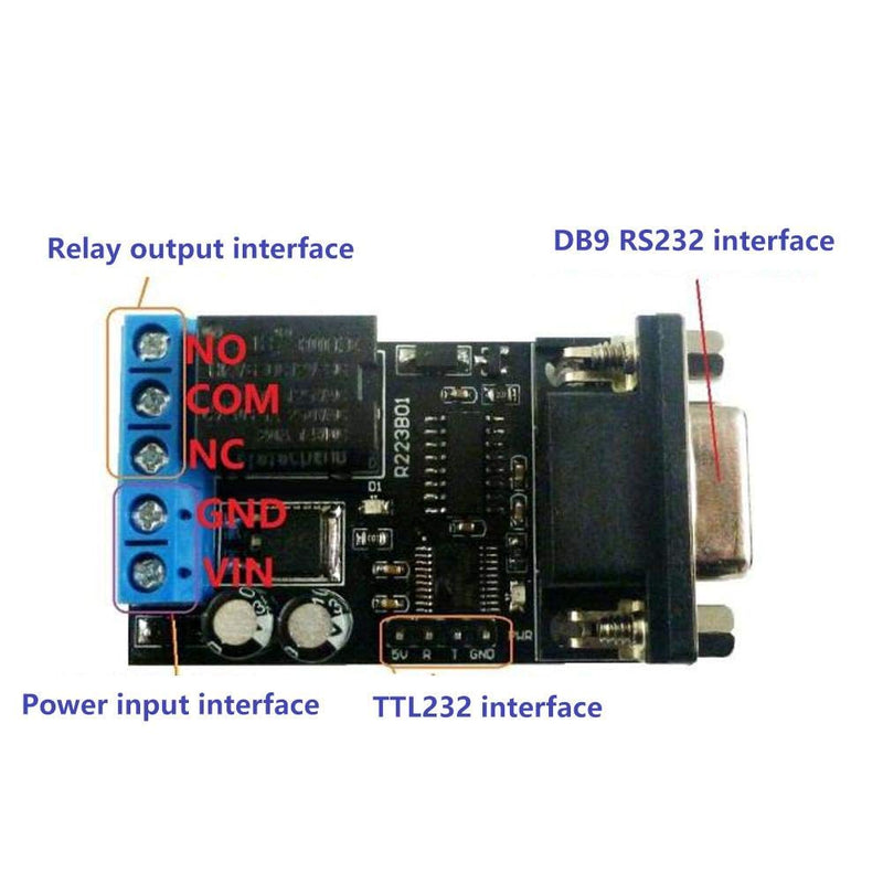 [Australia - AusPower] - DC 12V 1 Channel RS232 Delay Relay Module, RS232 Delay Relay Module 1 Channel Serial Port UART Multifunctional DC12V R223B01 