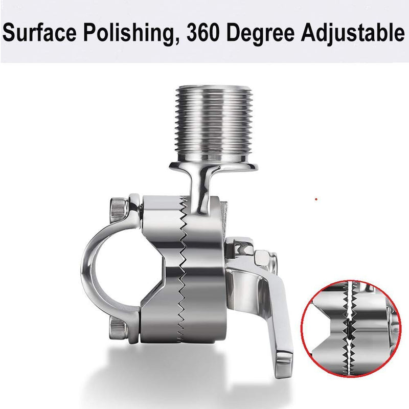 [Australia - AusPower] - ZOMCHAIN Marine VHF Antenna Mounts, Ratchet Mount, 316 Stainless Steel Adjustable Base Mount for Boat (Clamp-on Antenna) 