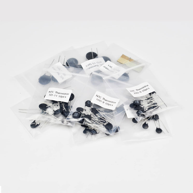 [Australia - AusPower] - KOKISO NTC Thermistor Resistors 10 Values 81 PCS Inrush Current Limiter Temperature Sensors Assorted Kit Assortment(3D-25,5D-7,5D-9,5D-11,5D-15,8D-9,10D-9,10D-11,20D-9,47D-15) 