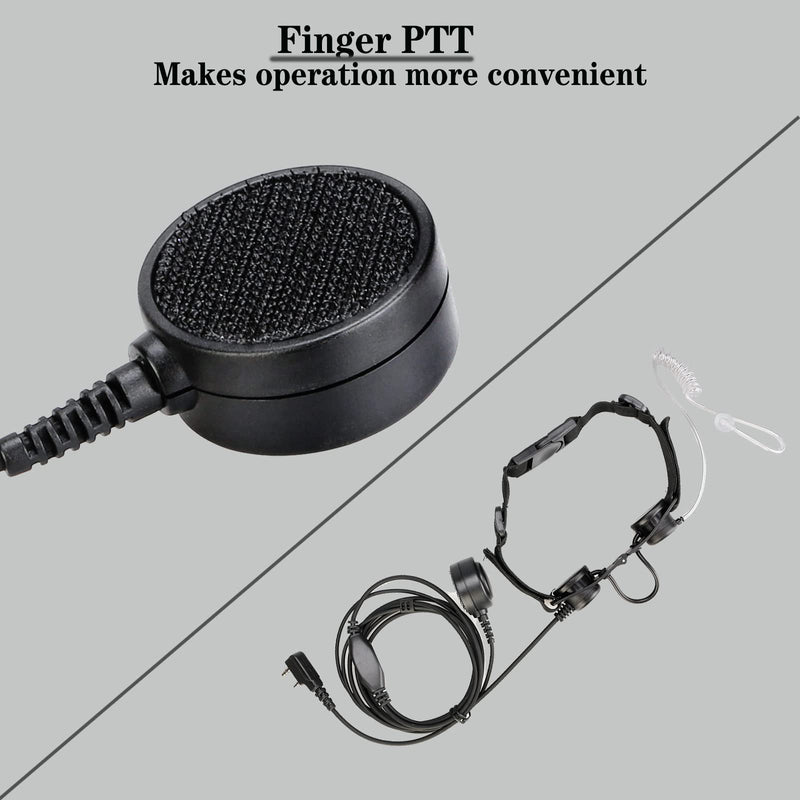 [Australia - AusPower] - Retevis Adjustable Throat Mic Walkie Talkies Earpiece with Mic 2 Pin, Compatible with Retevis RT22 RT21 H-777 RT68 RT19 Baofeng UV-5R pxton Walkie Talkies, Acoustic Tube Two Way Radio Headset (1 Pack) 