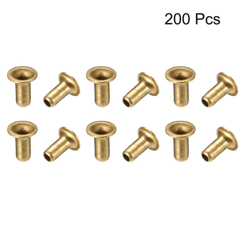 [Australia - AusPower] - uxcell Hollow Rivet,2mm x 4mm Through Hole Copper Hollow Rivets Grommets Double-Sided Circuit Board PCB 200Pcs 