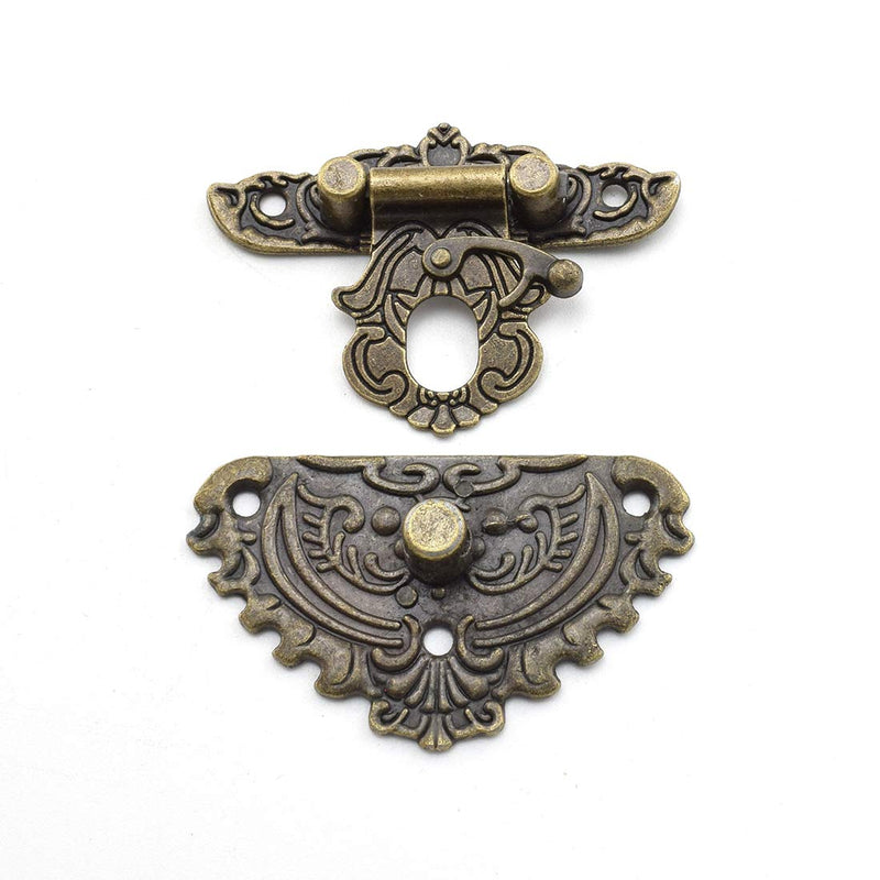 [Australia - AusPower] - SDTC Tech Antique Engraved Latch Hasp Hinges and Box Corner Protectors Hardware Kit for Jewelry Box Decoration and Repair 5549 engraved 