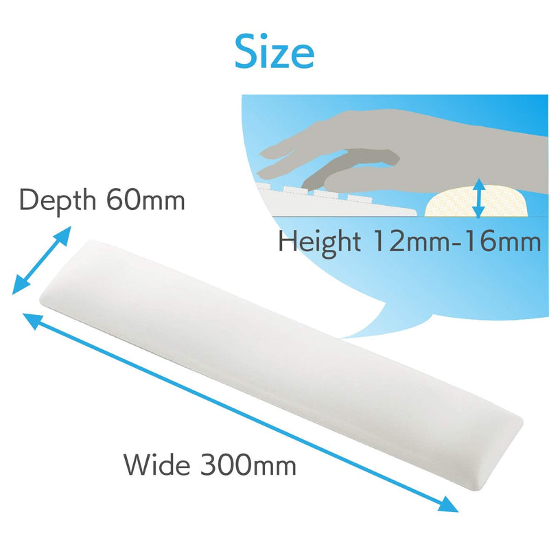 [Australia - AusPower] - ELECOM Wrist Rest FITTIO Long Type/Fatigue Reduction/Ergonomic Design/Comfortable/Memory Foam/Anti Skid White MOH-FTPWH 