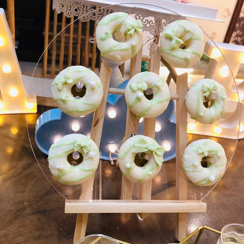 [Australia - AusPower] - 3Pcs Acrylic Donut Stands, Bagel Stand, Clear Dessert Cake Display, Doughnut Holder Tower for Wedding, Baby Shower, Birthday Parties, Sweet Tables (12 Inch, Round) 3pcs 