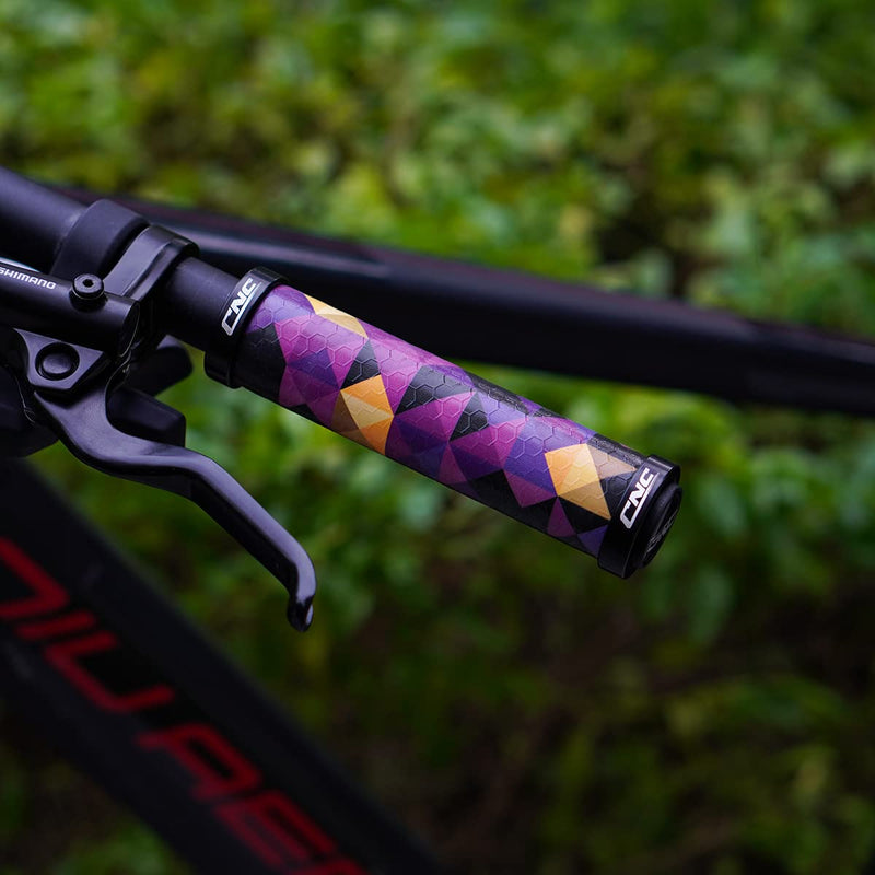 [Australia - AusPower] - Chooee Silicone Mountain Bike Handlebar Grips,Double Lock on MTB Grip 3D Silica Gel Grip Purple 