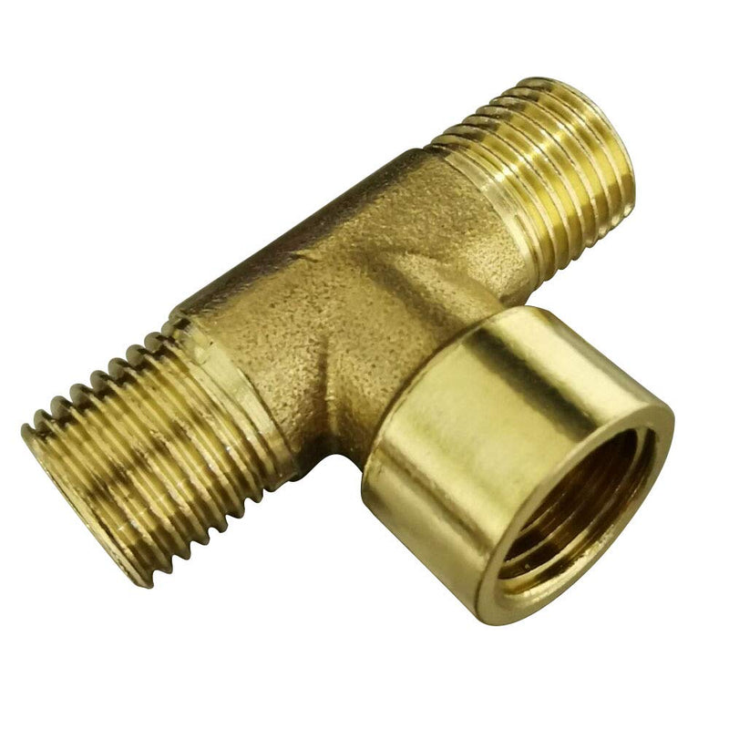 [Australia - AusPower] - Metalwork Brass Pipe T Fitting, Female Branch Tee, 1/4" BSP Male x 1/4" BSP Male x 1/4" BSP Female ( Pack of 2) 1/4" Male x 1/4" Male x 1/4" Female 