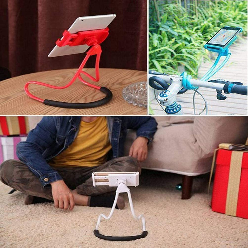 [Australia - AusPower] - Universal Smart Mobile Phone Stand,Hanging on Neck Cell Phone Mount Holder, Lazy Cell Phone Holder (Black) 